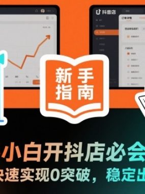 新手小白开抖店必会技能，快速实现0突破，稳定出单