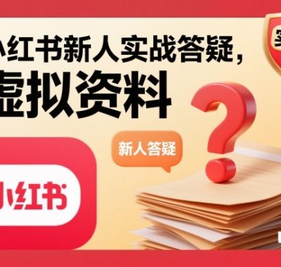 小红书新人实战答疑，小红书虚拟资料项目实战答疑