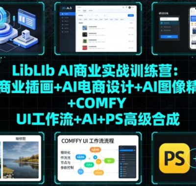 LibLIb AI商业实战训练营：AI商业插画+AI电商设计+AI图像精修+COMFY UI工作流+AI+PS高级合成
