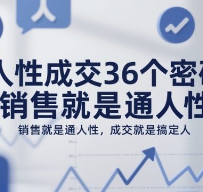 人性成交36个密码，销售就是通人性，成交就是搞定人