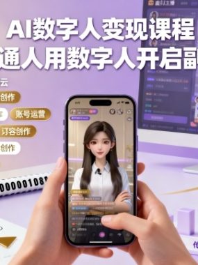AI数字人变现课程,普通人用数字人开启副业