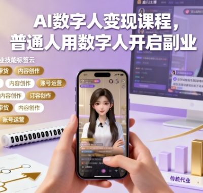 AI数字人变现课程，普通人用数字人开启副业