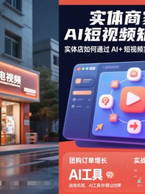 实体商家自运营AI短视频矩阵实战课,实体店如何通过AI+短视频实现引流拓客、团购增量