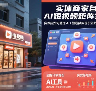 实体商家自运营AI短视频矩阵实战课，实体店如何通过AI+短视频实现引流拓客、团购增量