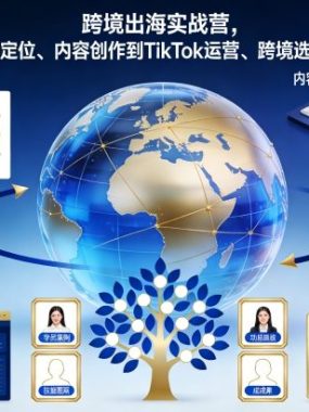 跨境出海实战营，从个人IP定位、内容创作到TikTok运营、跨境选品全覆盖