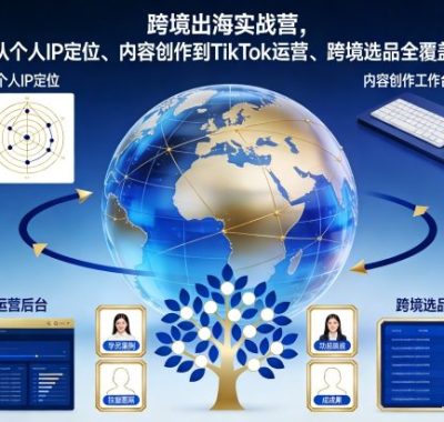 跨境出海实战营，从个人IP定位、内容创作到TikTok运营、跨境选品全覆盖