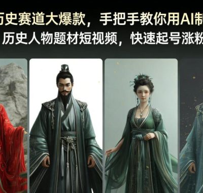 历史赛道大爆款，手把手教你用AI制作历史人物题材短视频，快速起号涨粉