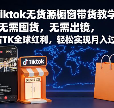 Tiktok无货源橱窗带货教学，无需囤货，无需出镜，抢占TK全球红利，轻松实现月入过1W