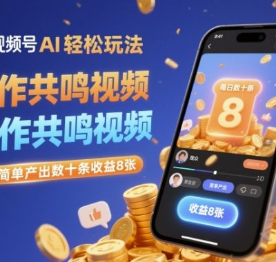 视频号AI轻松玩法，制作共鸣视频，每日简单产出数十条收益8张