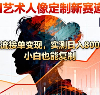AI艺术人像定制新赛道！引流接单变现，实测日入8张+，小白也能复制