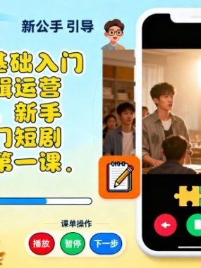 小白0基础入门短剧剪辑运营培训班,新手小白入门短剧行业的第一课