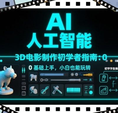 AI人工智能3D电影制作初学者指南：0基础上手，小白也能玩转