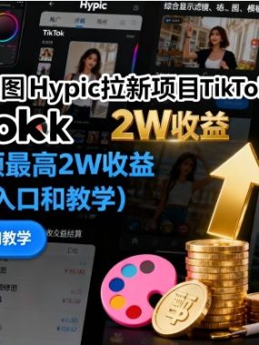 国际版醒图Hypic拉新项目TikTok推广教学,一条视频最高2W收益(附推广入口和教学)
