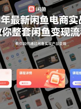 2026年最新闲鱼电商实战教学，教你整套闲鱼变现流程