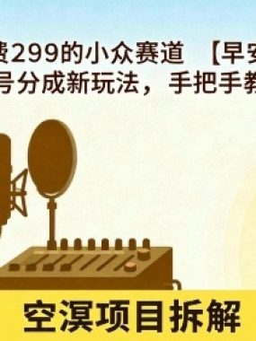 外面收费299的小众赛道【早安电台】，视频号分成新玩法，手把手教你制作