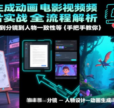 AI生成动画电影视频短片实战全流程解析，从剧本到分镜到人物一致性等手把手教你