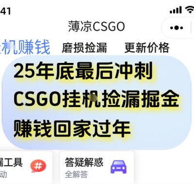 12月年底抓紧最后一个月，用CSGO游戏挂G捡漏掘金賺钱掘金，一部手机轻松日入5张+【揭秘】