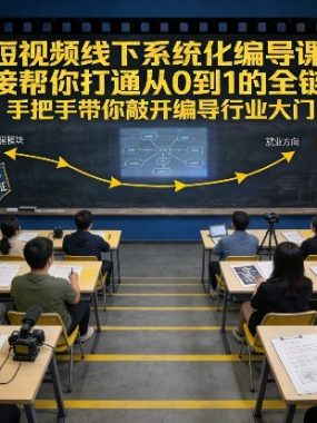 短视频线下系统化编导课，直接帮你打通从0到1的全链路，手把手带你敲开编导行业大门