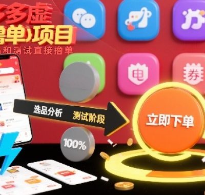 拼多多虚拟撸单项目，跳过选品和测试直接撸单