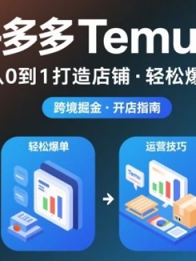 海外拼多多temu钱攻略从0到1打造店铺，轻松爆单