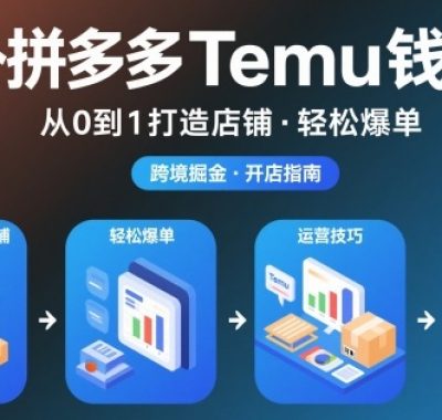 海外拼多多temu钱攻略从0到1打造店铺，轻松爆单