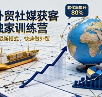 外贸社媒获客独家训练营，外贸新模式，快速做外贸