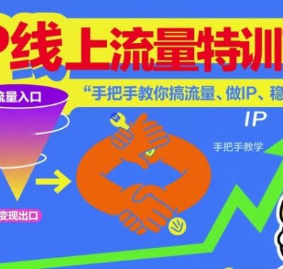 IP线上流量特训营，手把手教你搞流量、做IP、稳变现