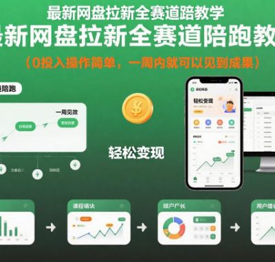 最新网盘拉新全赛道陪跑教学，0投入操作简单，一周内就可以见到成果