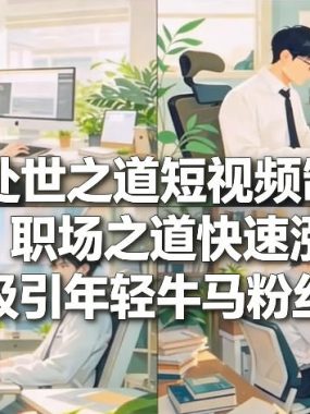 职场处世之道短视频制作教学，职场之道快速涨粉，吸引年轻牛马粉丝