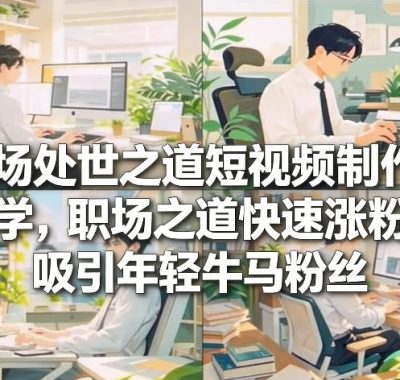 职场处世之道短视频制作教学，职场之道快速涨粉，吸引年轻牛马粉丝