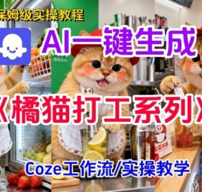 Coze扣子工作流一键生成胖橘猫打工短视频，保姆级实操搭建教学