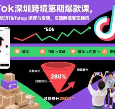 TikTok深圳跨境第2期爆款课，20天实战吃透TikTok Shop运营与变现，实现跨境变现翻倍