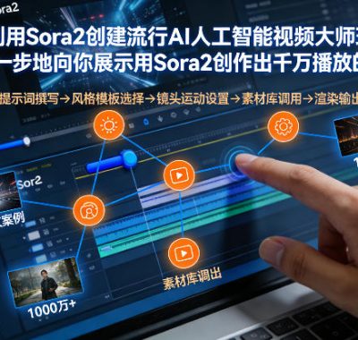 如何利用Sora2创建流行AI人工智能视频大师班，一步一步地向你展示用Sora2创作出千万播放的作品