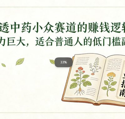 扒透中药小众赛道的賺米逻辑，潜力巨大，适合普通人的低门槛副业