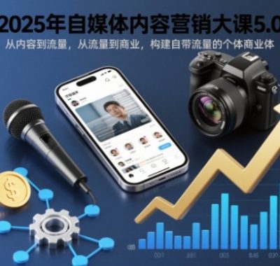 2025年自媒体内容营销大课5.0，从内容到流量，从流量到商业，构建自带流量的个体商业体