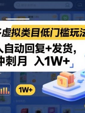 拼多多虚拟类目低门槛玩法：机器人自动回复+发货，轻松冲刺月入1W+
