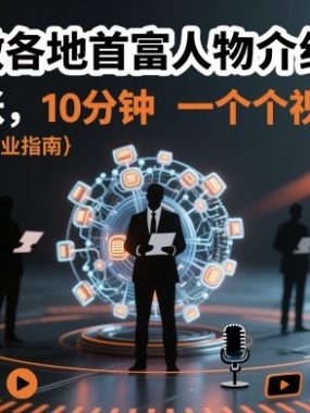 用AI做各地首富人物介绍视频，日入3张，10分钟一个视频