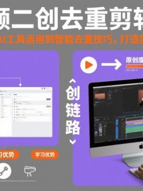 短视频二创去重剪辑教程，从素材筛选、AI工具运用到智能去重技巧，打造独一无二的内容