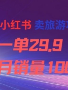 小红书卖旅游攻略，一单29.9，每个月卖出1000单