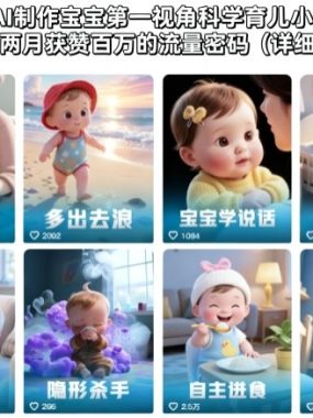 爆火！AI制作宝宝第一视角科学育儿小知识视频，短短两月获赞百万的流量密码（详细教学）