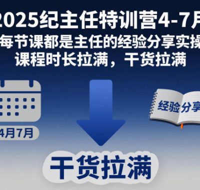2025纪主任特训营4-7月，每节课都是主任的经验分享实操，课程时长拉满，干货拉满