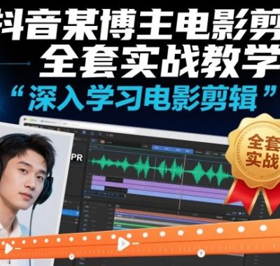 抖音某博主电影剪辑全套实战教学，深入学习电影剪辑