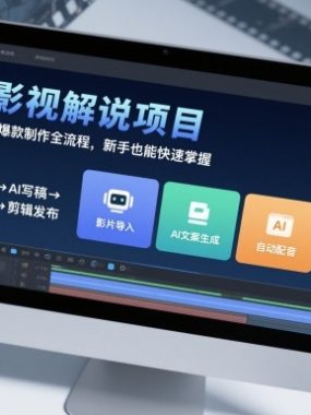 AI影视解说项目，电影解说爆款制作全流程，新手也能快速掌握