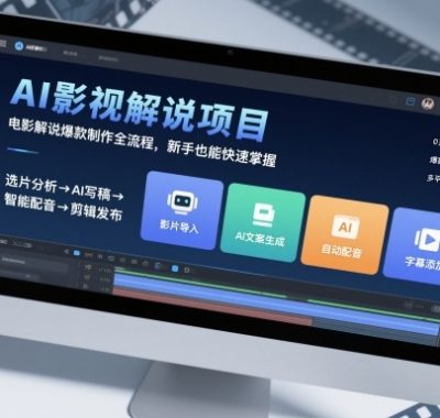AI影视解说项目，电影解说爆款制作全流程，新手也能快速掌握