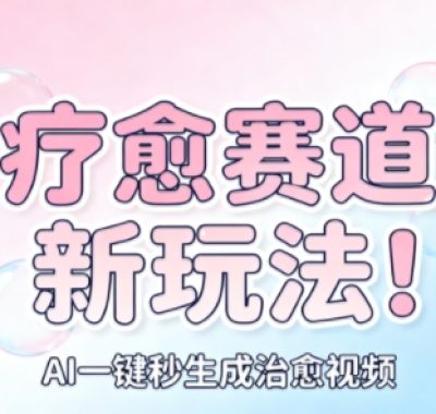 AI+疗愈+一键生成,一分钟一条素材,每天想要多少素材就多少素材,矩阵做,月入1W