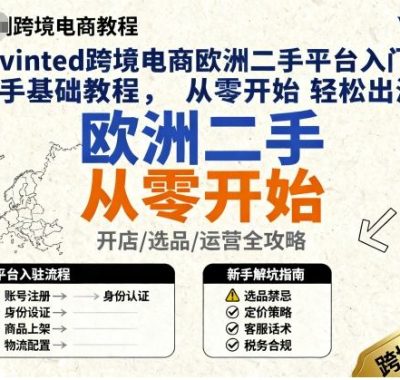 vinted跨境电商欧洲二手平台入门新手基础教程，从零开始轻松出海