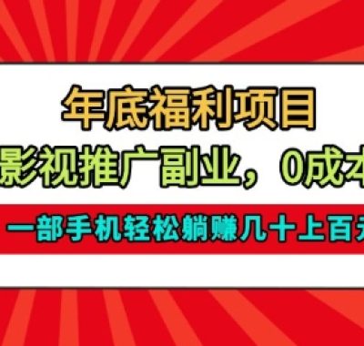 年底福利项目，影视推广副业，一部手机轻松躺入几十上百【揭秘】